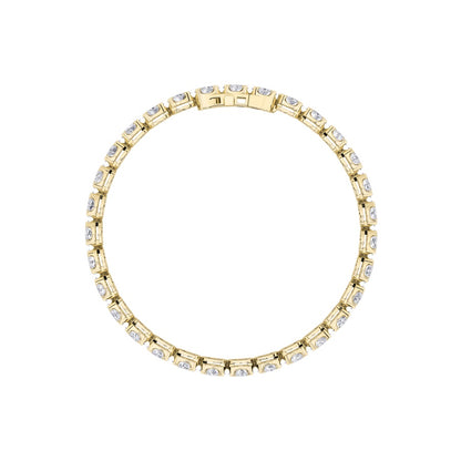 10.5CTW Oval Shaped Lab Grown Diamond (F/VS) Bracelet in 14K Gold