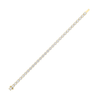 10.5CTW Oval Shaped Lab Grown Diamond (F/VS) Bracelet in 14K Gold