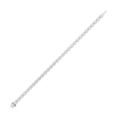 11CTW Oval Shaped Lab Grown Diamond (F/VS) Bracelet in 14K Gold