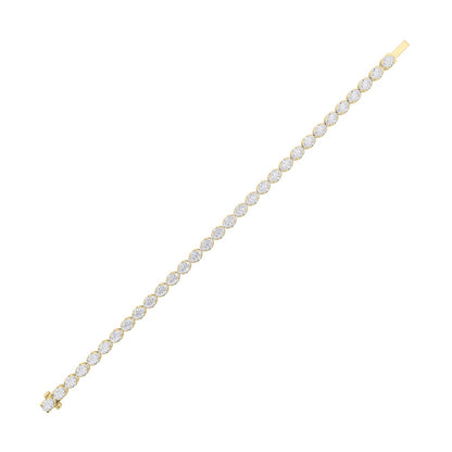 11CTW Oval Shaped Lab Grown Diamond (F/VS) Bracelet in 14K Gold