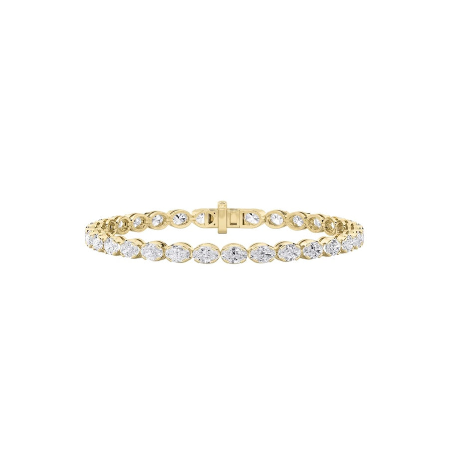 5.5CTW Oval Shaped Lab Grown Diamond (F/VS) Tennis Bracelet in 14K Gold