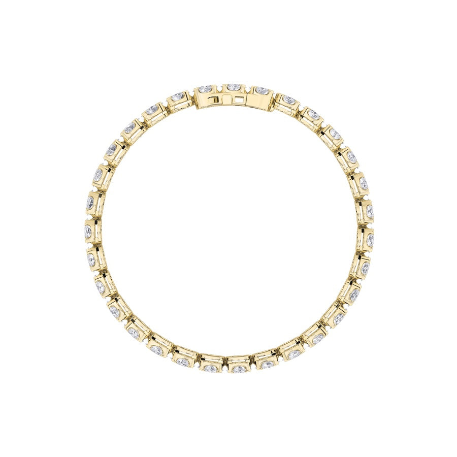 5.5CTW Oval Shaped Lab Grown Diamond (F/VS) Tennis Bracelet in 14K Gold