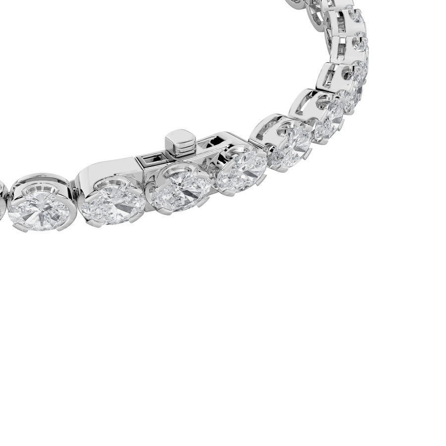 7CTW Oval Shaped Lab Grown Diamond (F/VS) Tennis Bracelet in 14K Gold