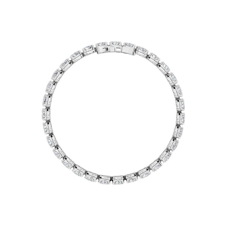 7CTW Oval Shaped Lab Grown Diamond (F/VS) Tennis Bracelet in 14K Gold