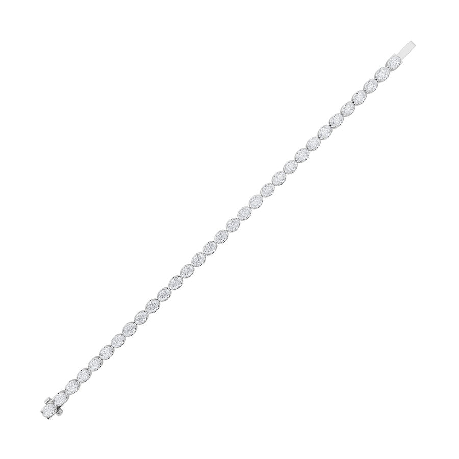 7CTW Oval Shaped Lab Grown Diamond (F/VS) Tennis Bracelet in 14K Gold