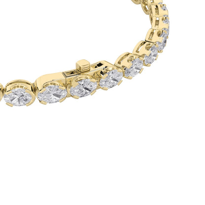 7CTW Oval Shaped Lab Grown Diamond (F/VS) Tennis Bracelet in 14K Gold