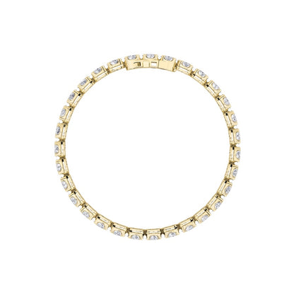 7CTW Oval Shaped Lab Grown Diamond (F/VS) Tennis Bracelet in 14K Gold