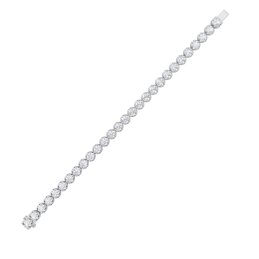 3CTW Round Shaped Lab Grown Diamond (F/VS) Tennis Bracelet in 14K Gold