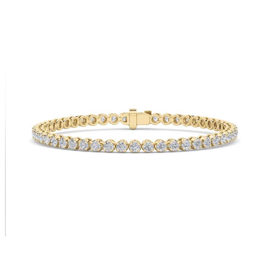 5CTW Round Shaped Lab Grown Diamond (F/VS) Tennis Bracelet in 14K Gold