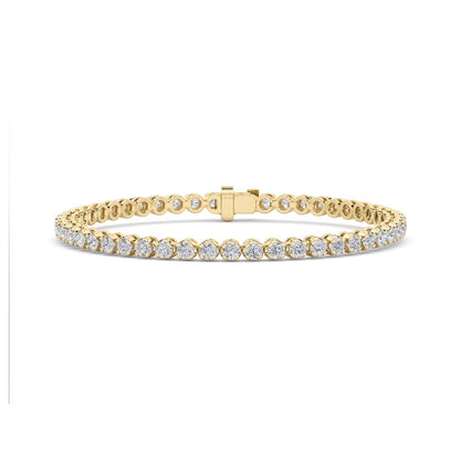 5CTW Round Shaped Lab Grown Diamond (F/VS) Tennis Bracelet in 14K Gold