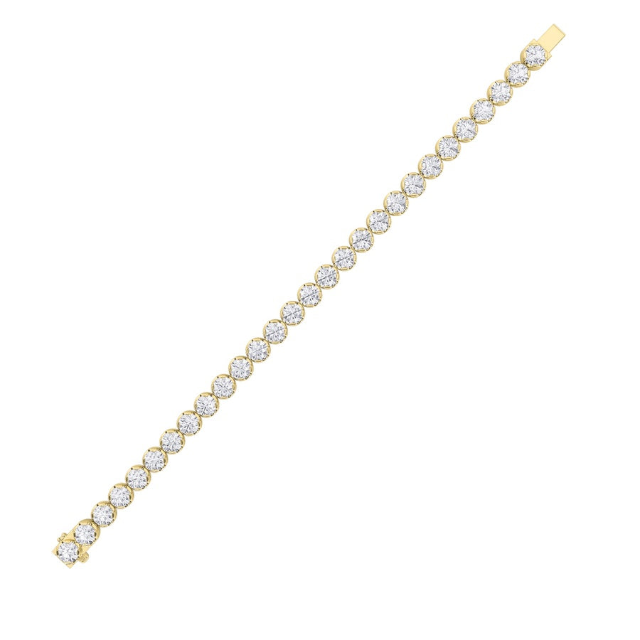 5CTW Round Shaped Lab Grown Diamond (F/VS) Tennis Bracelet in 14K Gold