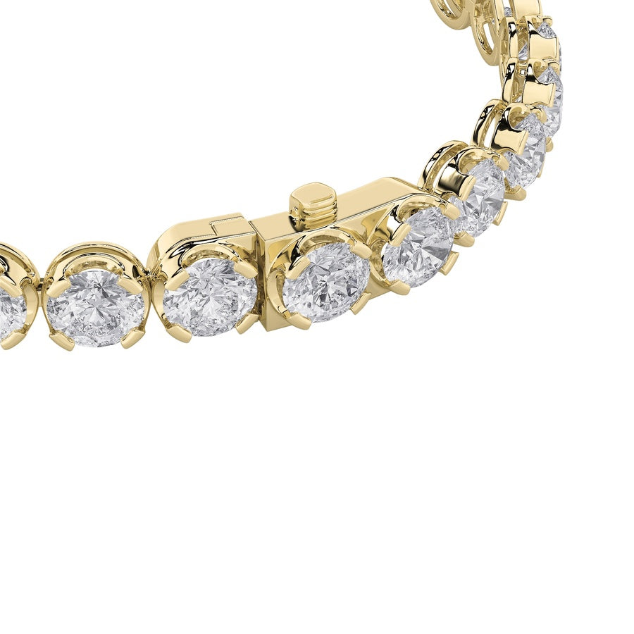 6CTW Round Shaped Lab Grown Diamond (F/VS)  Bracelet in 14K Gold