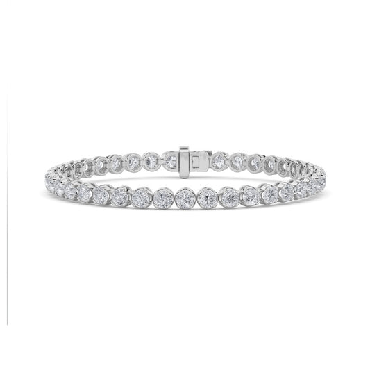 7CTW Round Shaped Lab Grown Diamond (F/VS)  Bracelet in 14K Gold