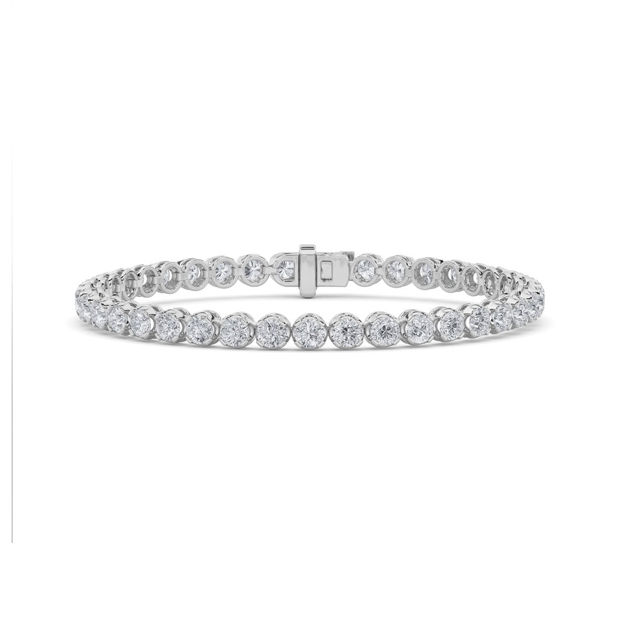 7CTW Round Shaped Lab Grown Diamond (F/VS)  Bracelet in 14K Gold