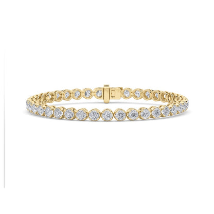 7CTW Round Shaped Lab Grown Diamond (F/VS)  Bracelet in 14K Gold