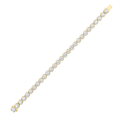 7CTW Round Shaped Lab Grown Diamond (F/VS)  Bracelet in 14K Gold