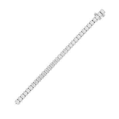 12.5CTW Oval Shaped Lab Grown Diamond (F/VS) East West Line Bracelet in 14K Gold
