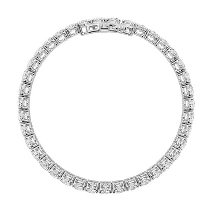15CTW Oval Shaped Lab Grown Diamond (F/VS) East West Line Bracelet in 14K Gold