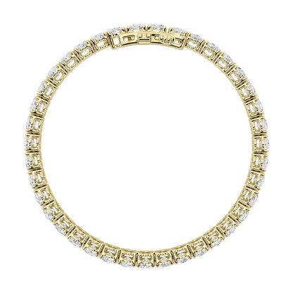 15CTW Oval Shaped Lab Grown Diamond (F/VS) East West Line Bracelet in 14K Gold