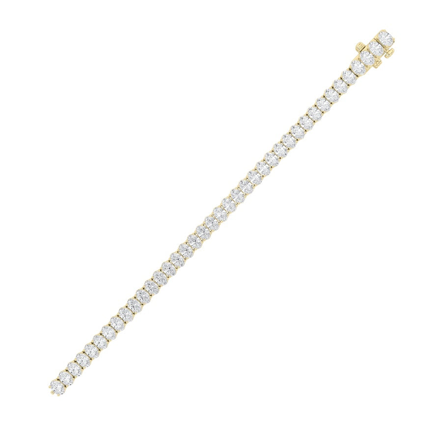15CTW Oval Shaped Lab Grown Diamond (F/VS) East West Line Bracelet in 14K Gold