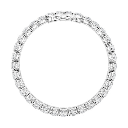 16.5CTW Oval Shaped Lab Grown Diamond (F/VS) East West Line Bracelet in 14K Gold