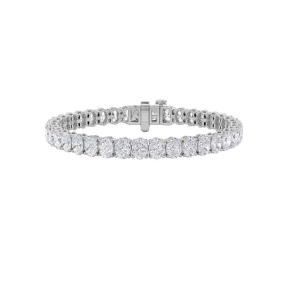 18.5CTW Oval Shaped Lab Grown Diamond (F/VS) East West Line Bracelet in 14K Gold