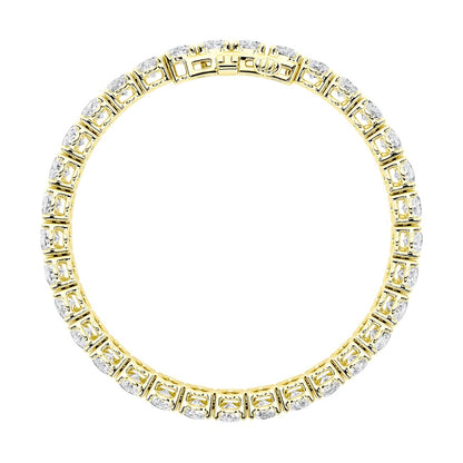24CTW Oval Shaped Lab Grown Diamond (F/VS) East West Line Bracelet in 14K Gold