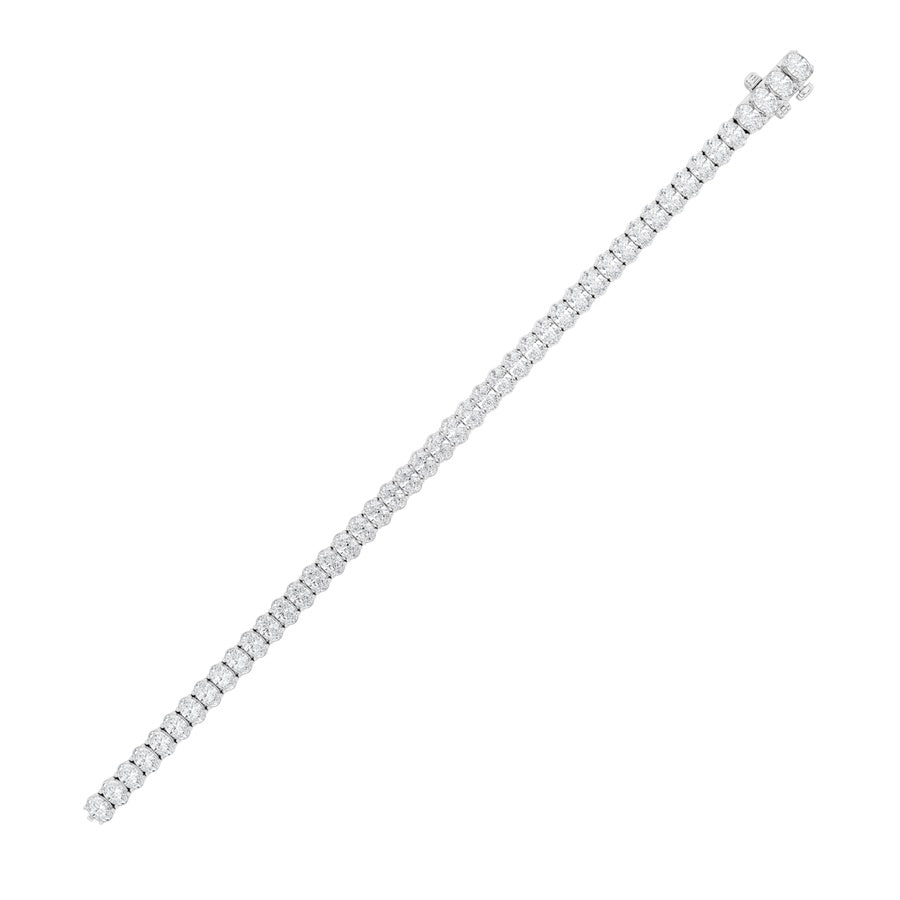 9CTW Oval Shaped Lab Grown Diamond (G/VS) East West Line Bracelet in 14K Gold