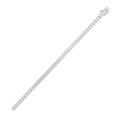 9CTW Oval Shaped Lab Grown Diamond (G/VS) East West Line Bracelet in 14K Gold