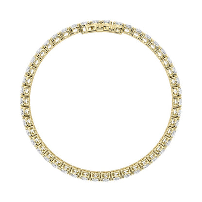9CTW Oval Shaped Lab Grown Diamond (G/VS) East West Line Bracelet in 14K Gold