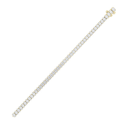 9CTW Oval Shaped Lab Grown Diamond (G/VS) East West Line Bracelet in 14K Gold
