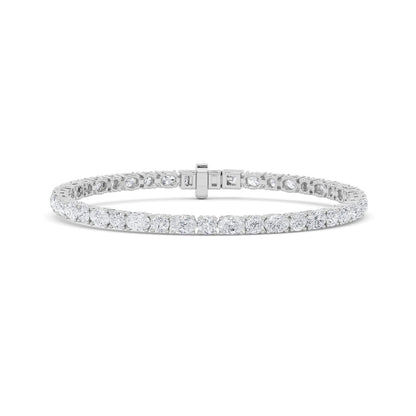 7CTW Oval Shaped Lab Grown Diamond (F/VS) East West Bracelet in 14K Gold