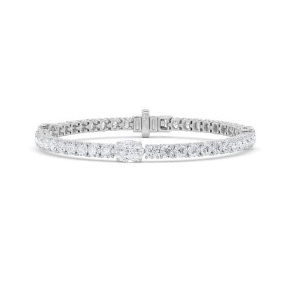 10CTW Oval Shaped Lab Grown Diamond (F/VS) East West Station Bracelet in 14K Gold