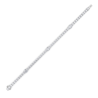 10CTW Oval Shaped Lab Grown Diamond (F/VS) East West Station Bracelet in 14K Gold