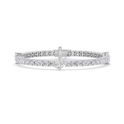 10CTW Pear Shaped Lab Grown Diamond (F/VS) East West Station Bracelet in 14K Gold
