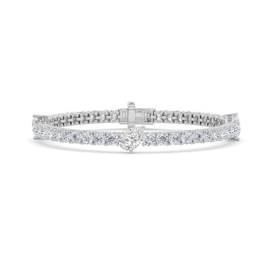 10CTW Pear Shaped Lab Grown Diamond (F/VS) East West Station Bracelet in 14K Gold
