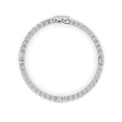 10CTW Pear Shaped Lab Grown Diamond (F/VS) East West Station Bracelet in 14K Gold