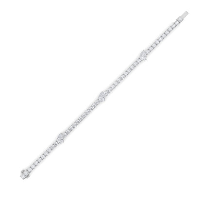 10CTW Pear Shaped Lab Grown Diamond (F/VS) East West Station Bracelet in 14K Gold