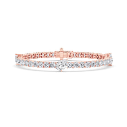 10CTW Pear Shaped Lab Grown Diamond (F/VS) East West Station Bracelet in 14K Gold