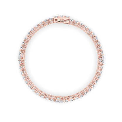 10CTW Pear Shaped Lab Grown Diamond (F/VS) East West Station Bracelet in 14K Gold