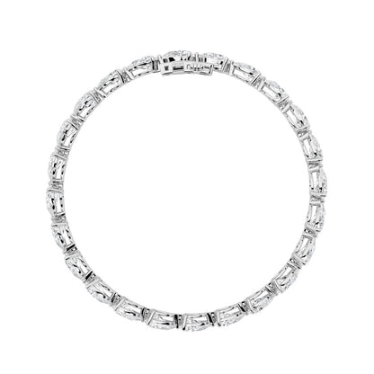 12CTW Pear Shaped Lab Grown Diamond (F/VS) Fancy Line Bracelet in 14K Gold
