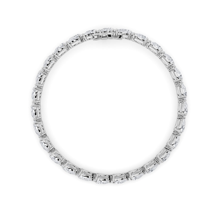 6CTW Pear Shaped Lab Grown Diamond (F/VS) Fancy Line Bracelet in 14K Gold