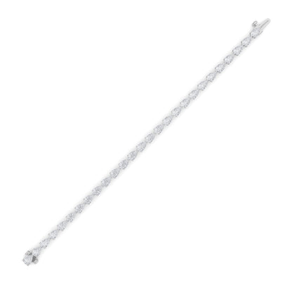 6CTW Pear Shaped Lab Grown Diamond (F/VS) Fancy Line Bracelet in 14K Gold
