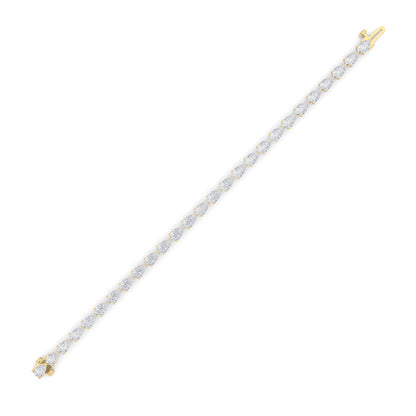 6CTW Pear Shaped Lab Grown Diamond (F/VS) Fancy Line Bracelet in 14K Gold