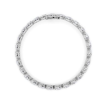7CTW Pear Shaped Lab Grown Diamond (F/VS) Fancy Line Bracelet in 14K Gold