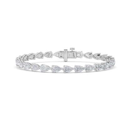 8CTW Pear Shaped Lab Grown Diamond (F/VS) East West Bracelet in 14K Gold