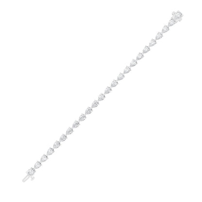 8CTW Pear Shaped Lab Grown Diamond (F/VS) East West Bracelet in 14K Gold