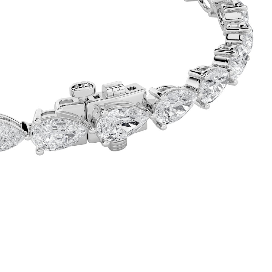 8CTW Pear Shaped Lab Grown Diamond (F/VS) East West Bracelet in 14K Gold