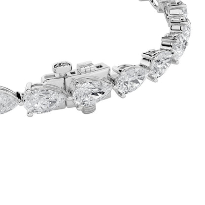 8CTW Pear Shaped Lab Grown Diamond (F/VS) East West Bracelet in 14K Gold