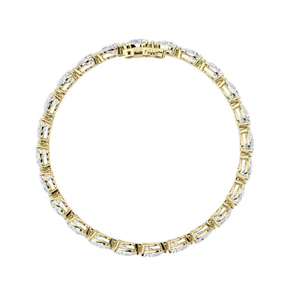 8CTW Pear Shaped Lab Grown Diamond (F/VS) East West Bracelet in 14K Gold